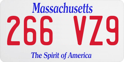 MA license plate 266VZ9