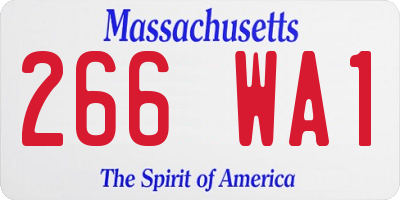 MA license plate 266WA1