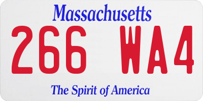 MA license plate 266WA4