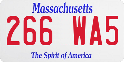 MA license plate 266WA5