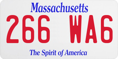 MA license plate 266WA6