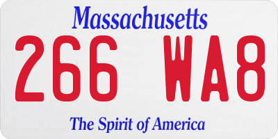 MA license plate 266WA8