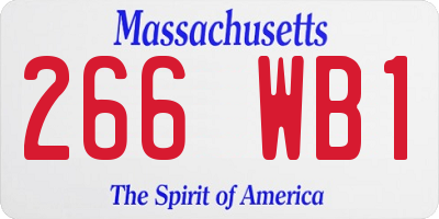 MA license plate 266WB1