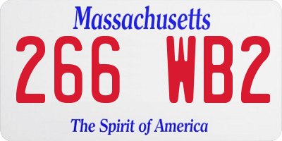 MA license plate 266WB2