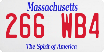 MA license plate 266WB4