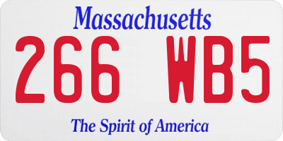 MA license plate 266WB5
