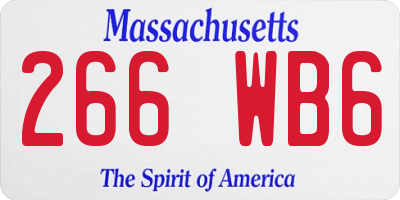 MA license plate 266WB6