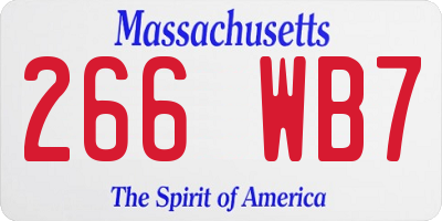 MA license plate 266WB7