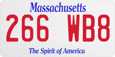 MA license plate 266WB8