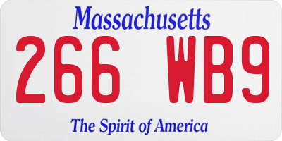 MA license plate 266WB9