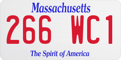 MA license plate 266WC1