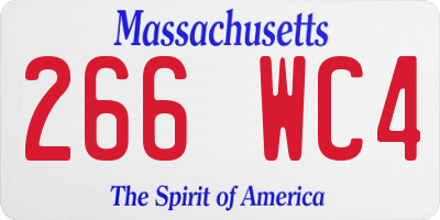 MA license plate 266WC4