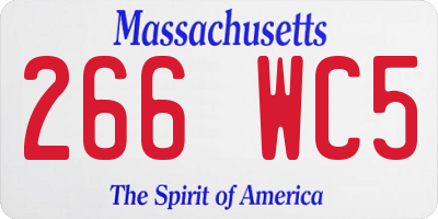 MA license plate 266WC5