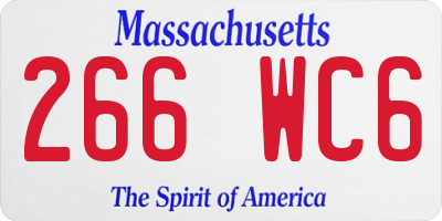 MA license plate 266WC6