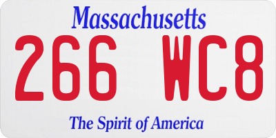 MA license plate 266WC8