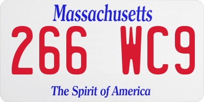 MA license plate 266WC9