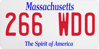 MA license plate 266WD0
