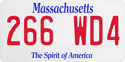 MA license plate 266WD4