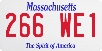 MA license plate 266WE1