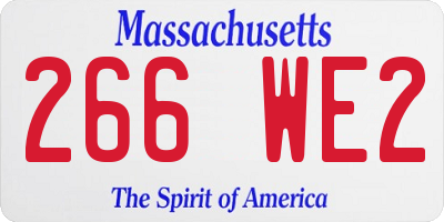 MA license plate 266WE2