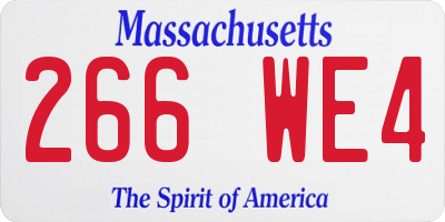 MA license plate 266WE4