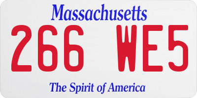 MA license plate 266WE5