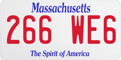 MA license plate 266WE6