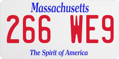 MA license plate 266WE9