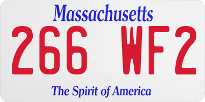 MA license plate 266WF2