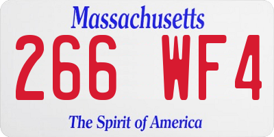 MA license plate 266WF4