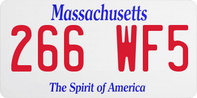 MA license plate 266WF5