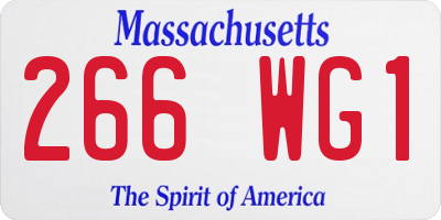 MA license plate 266WG1