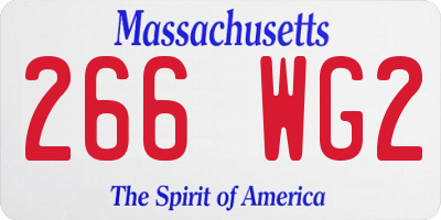 MA license plate 266WG2