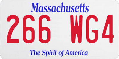 MA license plate 266WG4