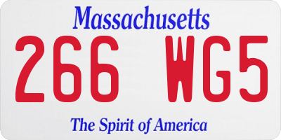 MA license plate 266WG5