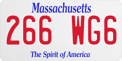 MA license plate 266WG6