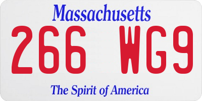 MA license plate 266WG9