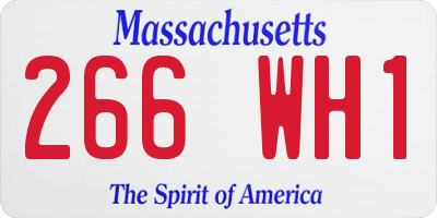 MA license plate 266WH1