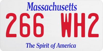 MA license plate 266WH2
