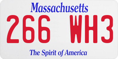 MA license plate 266WH3