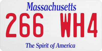 MA license plate 266WH4