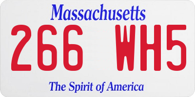 MA license plate 266WH5