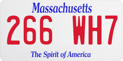 MA license plate 266WH7