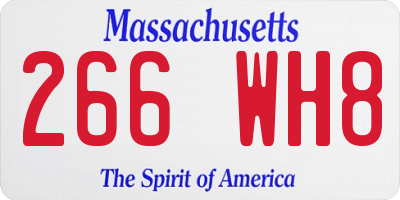 MA license plate 266WH8