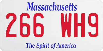 MA license plate 266WH9