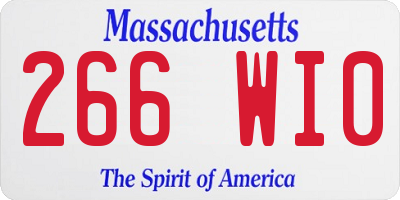MA license plate 266WI0