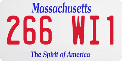 MA license plate 266WI1