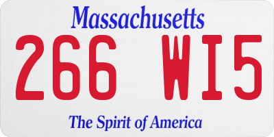 MA license plate 266WI5