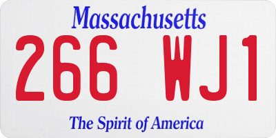 MA license plate 266WJ1