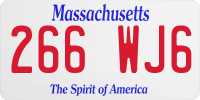 MA license plate 266WJ6